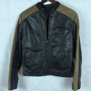 Zara Jeans, Size Small, Chocolate Brown and Tan, Leather Jacket.